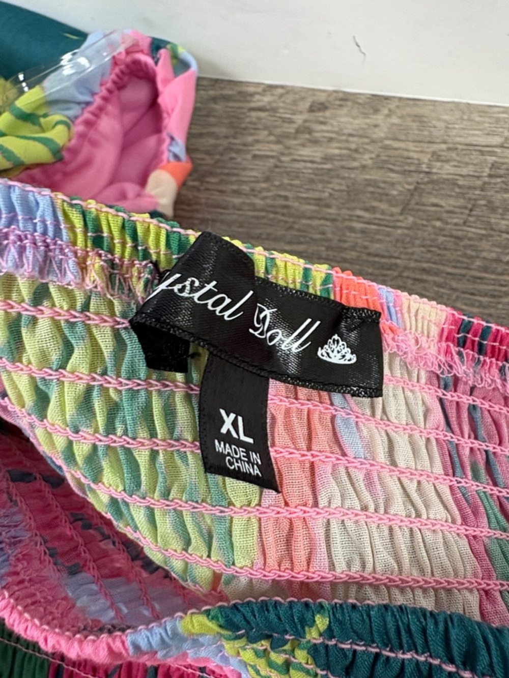 ✨ Crystal Doll Tropical Puff Sleeve Smocked Tiered Midi Dress | Size XL - Picture 7 of 12